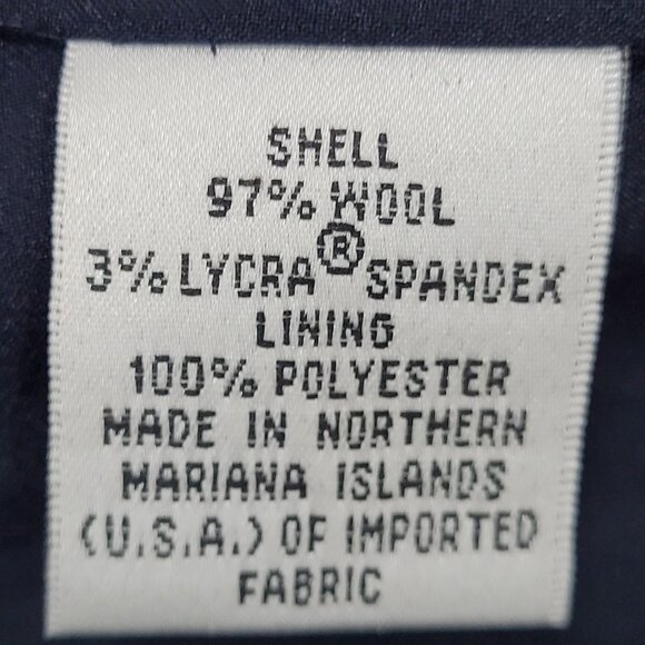 Talbots Blue Italian Wool Stretch 3 Button Peak Blazer USA Made Size 14 - Picture 4 of 16